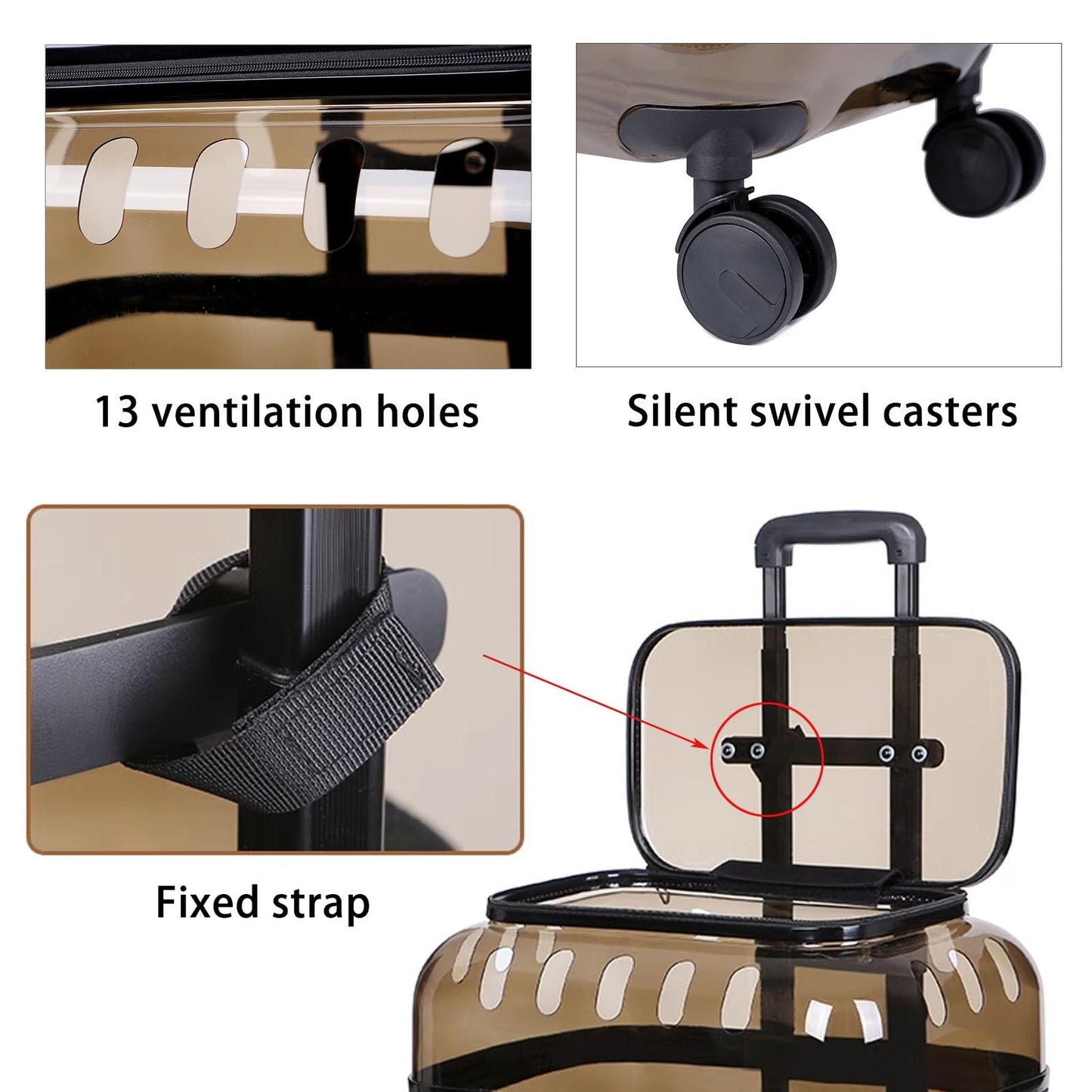 PetsLoveStory® Transparent Pet Travel Trolley - PetsLoveStory®