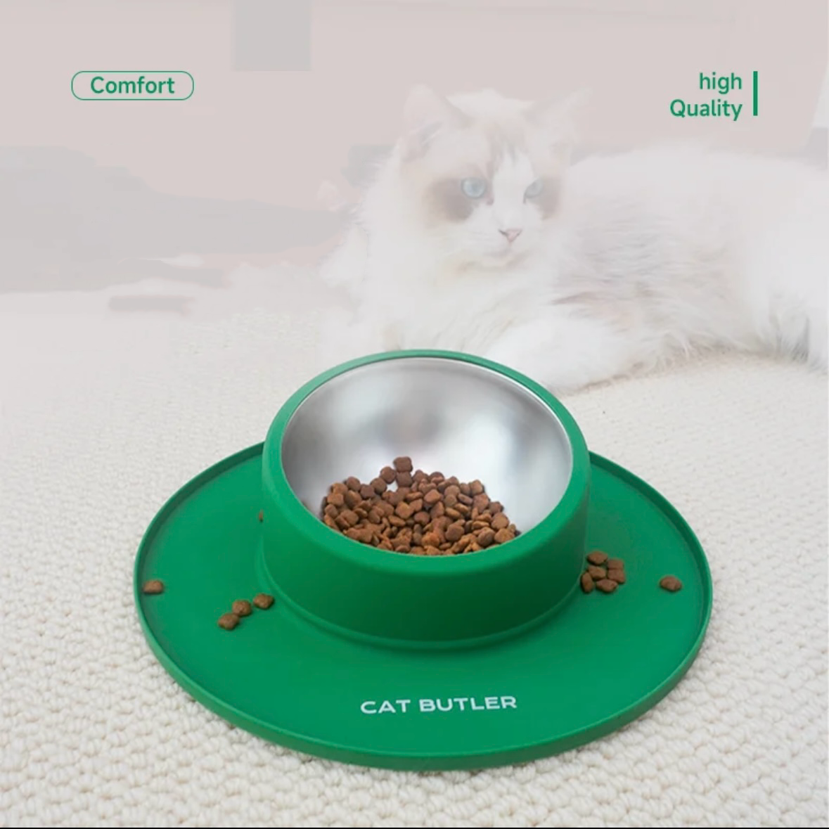 Anti-Rollover Cat Bowl - PetsLoveStory®