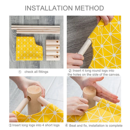 Wooden Cat Camp Bed for summer - PetsLoveStory®