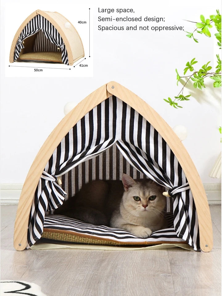Cat House Tent Shape with Sisal Scratcher - PetsLoveStory®