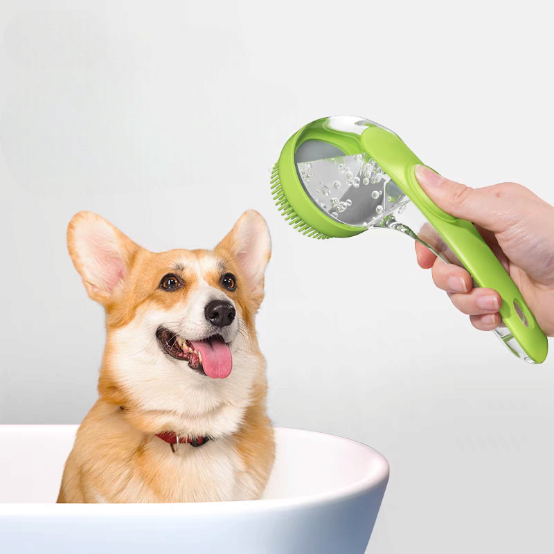 Pet Liquid Long Handle Press Bath Brush - PetsLoveStory®