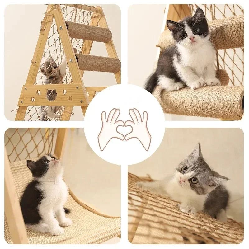 New Large Size Pet Climbing Net Cat Climbing Frame Wooden Cat Nest - PetsLoveStory®