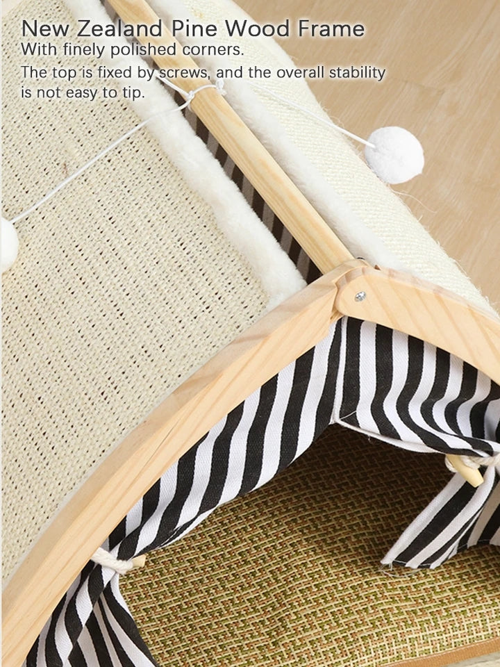 Cat House Tent Shape with Sisal Scratcher - PetsLoveStory®