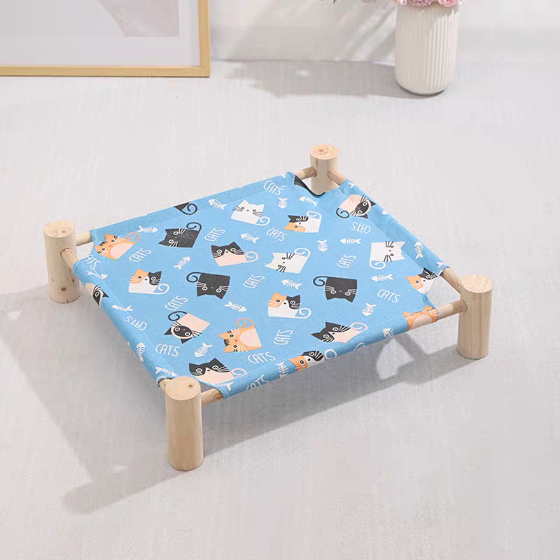 Wooden Cat Camp Bed for summer - PetsLoveStory®
