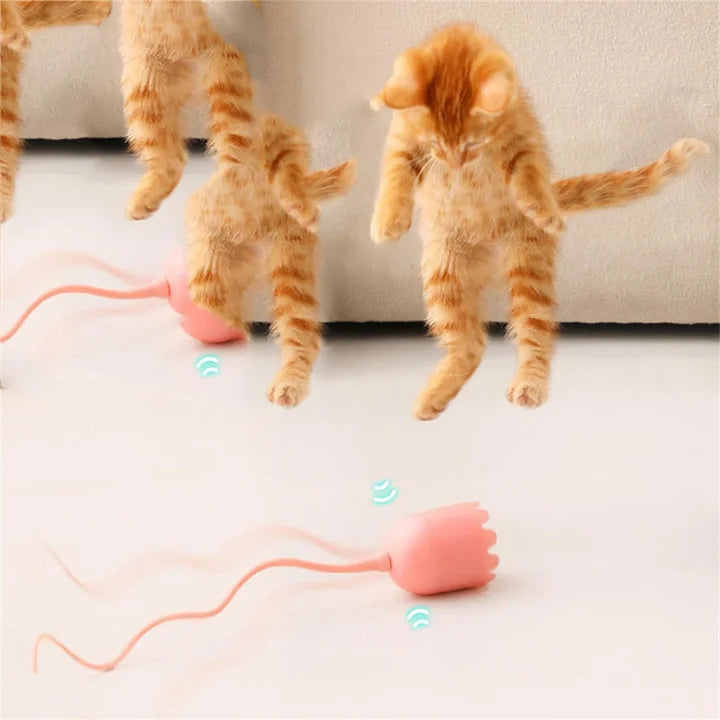 Cat Wand Toy Automatic Silicone Tail Teaser Toy 2 In 1 - PetsLoveStory®