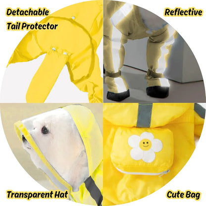 Full-coverage raincoat with back bag - PetsLoveStory®