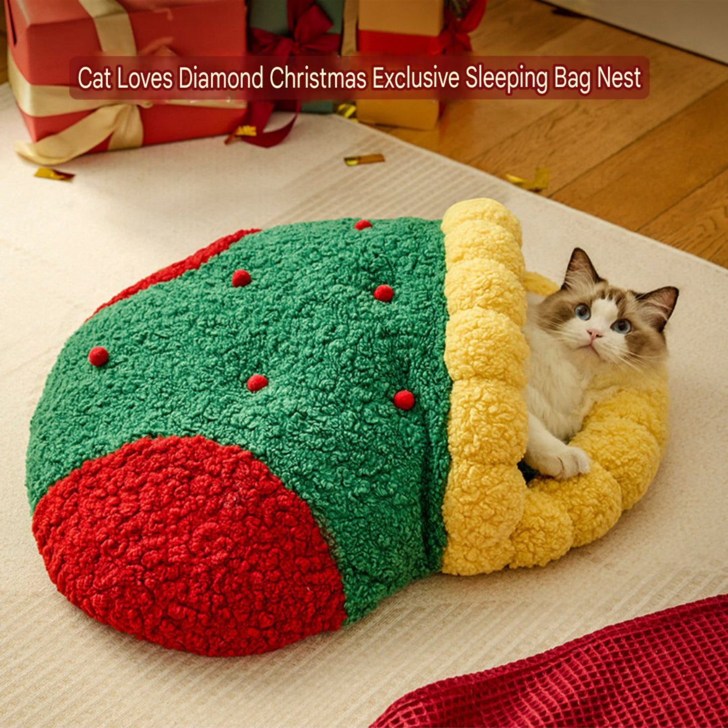A windproof and warm Christmas nest for cats - PetsLoveStory®