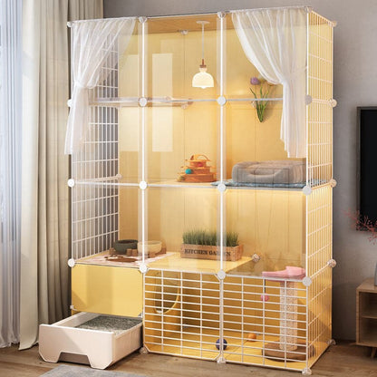 PetsLoveStory® Cat Villa Include Cat Litter Box - PP11 - PetsLoveStory®