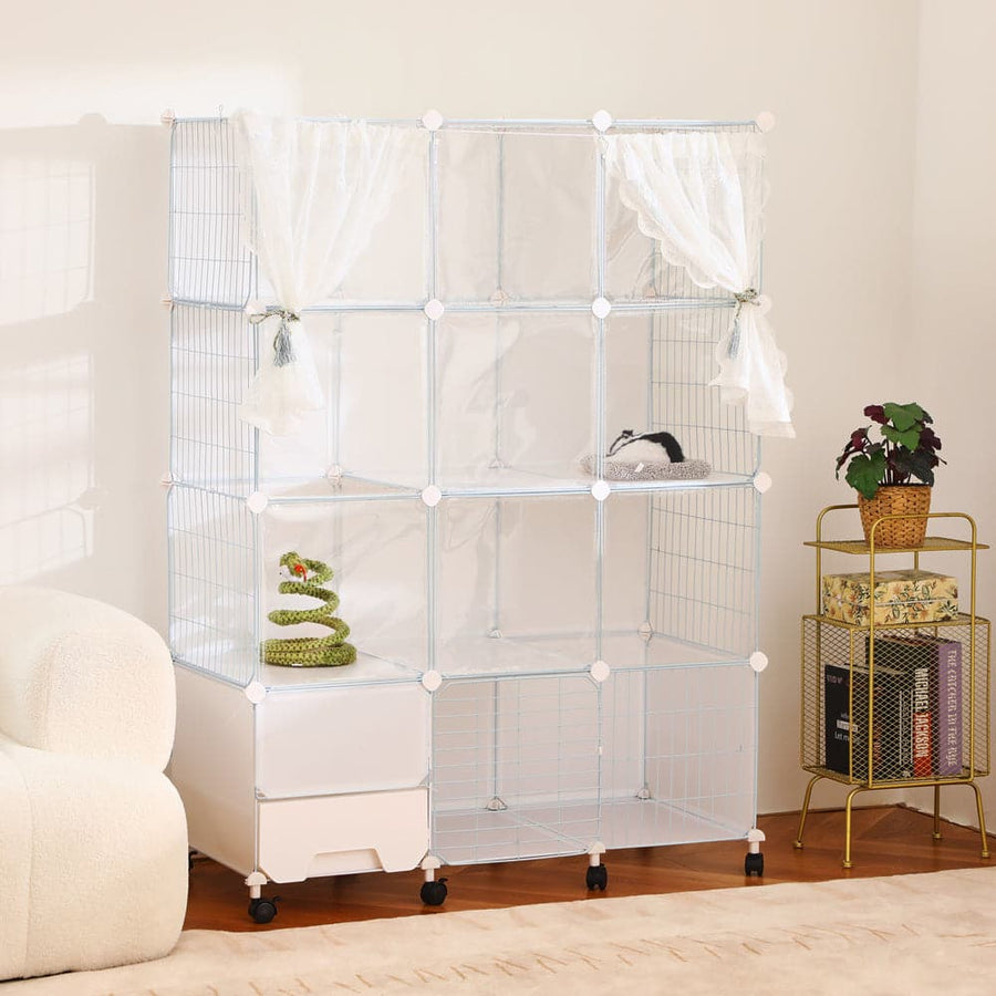 PetsLoveStory® Cat Villa Include Cat Litter Box - PP11 - PetsLoveStory®