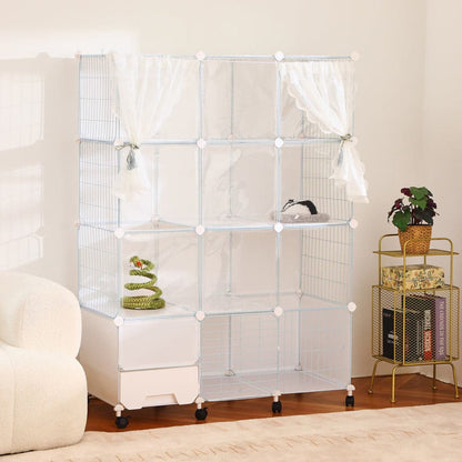 PetsLoveStory® Cat Villa Include Cat Litter Box - PP11 - PetsLoveStory®