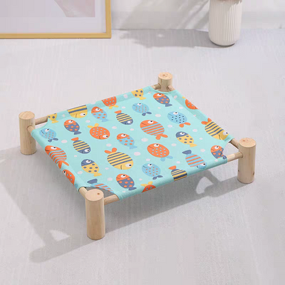 Wooden Cat Camp Bed for summer - PetsLoveStory®