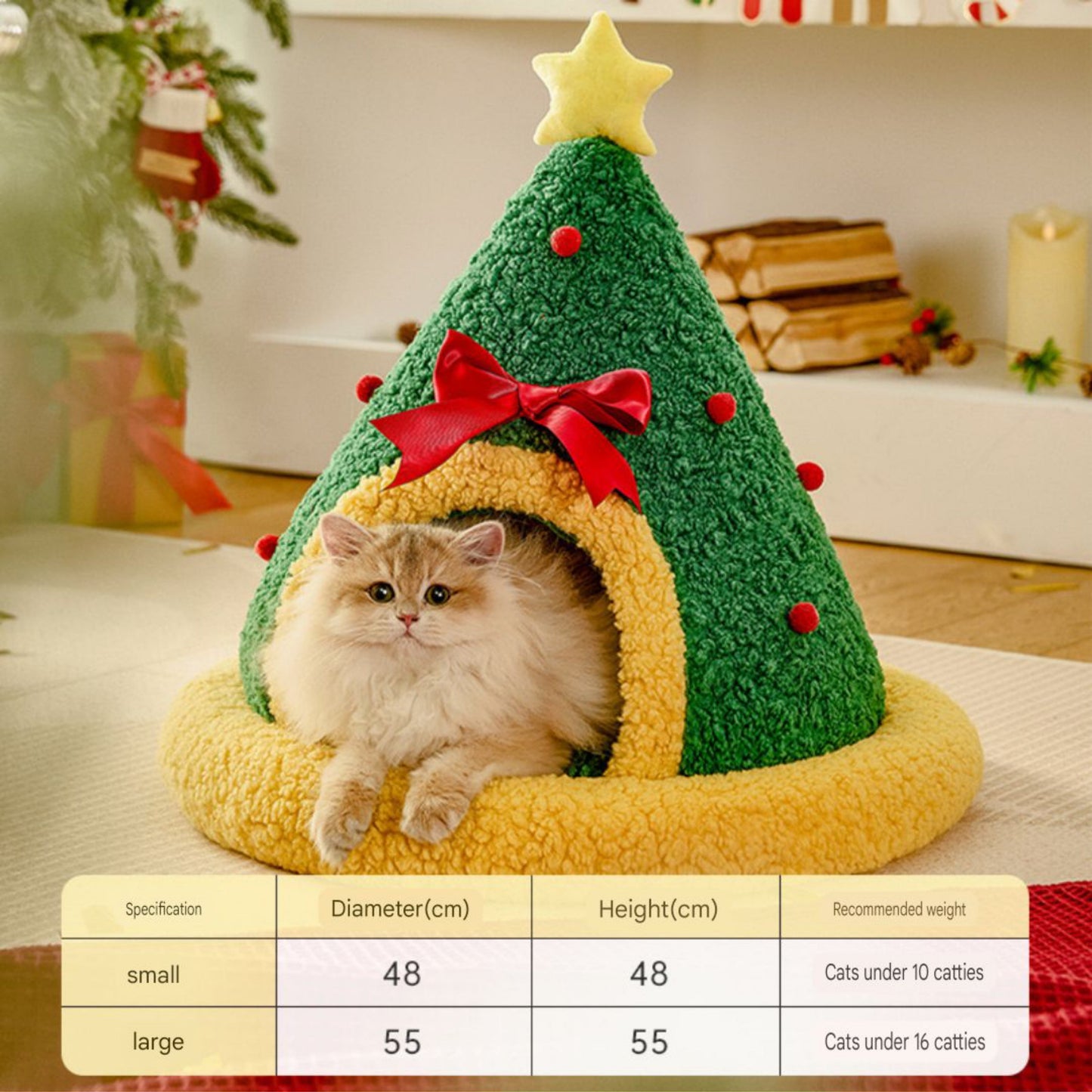 A windproof and warm Christmas nest for cats - PetsLoveStory®