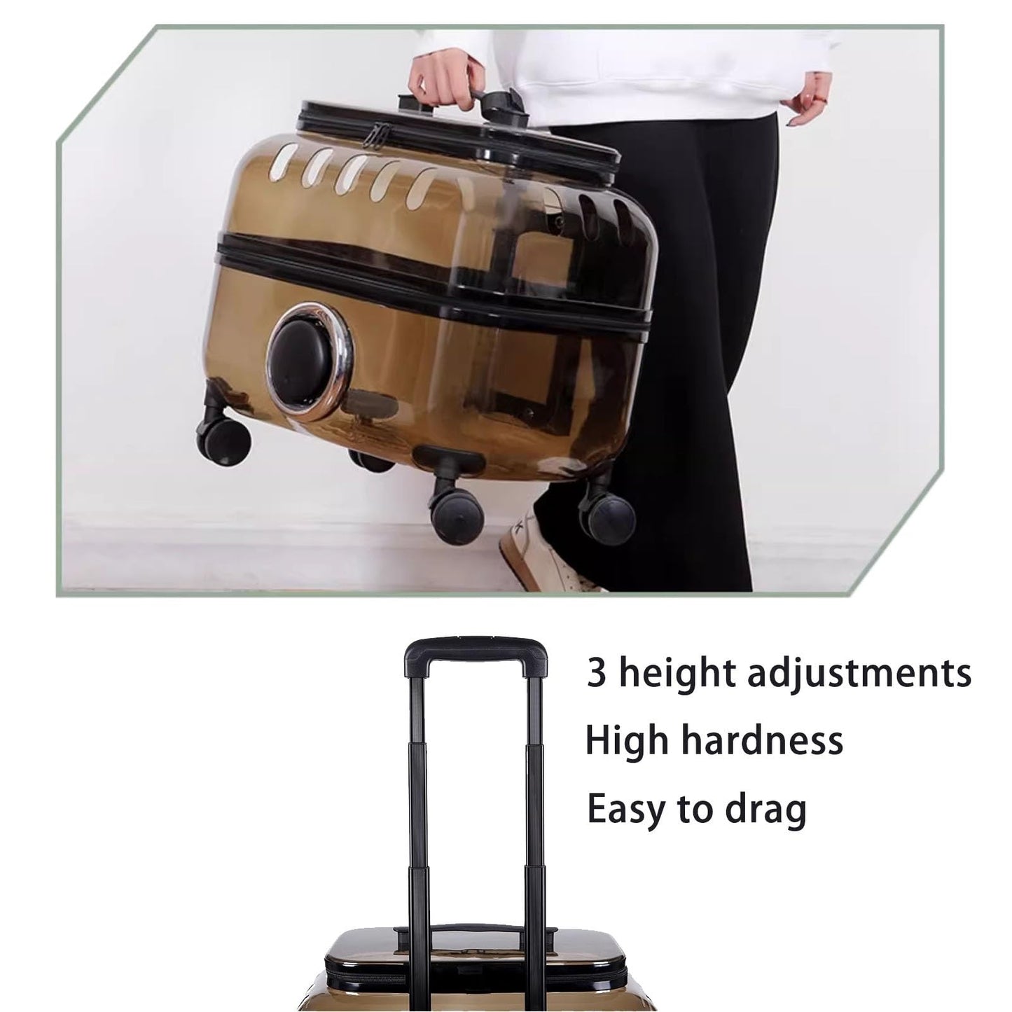 PetsLoveStory® Transparent Pet Travel Trolley - PetsLoveStory®