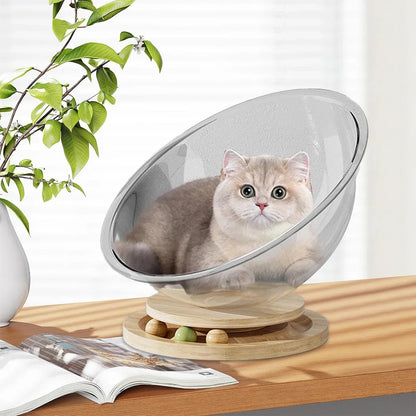 Space Capsule Cat Bed Transparnt Cat House - PetsLoveStory®