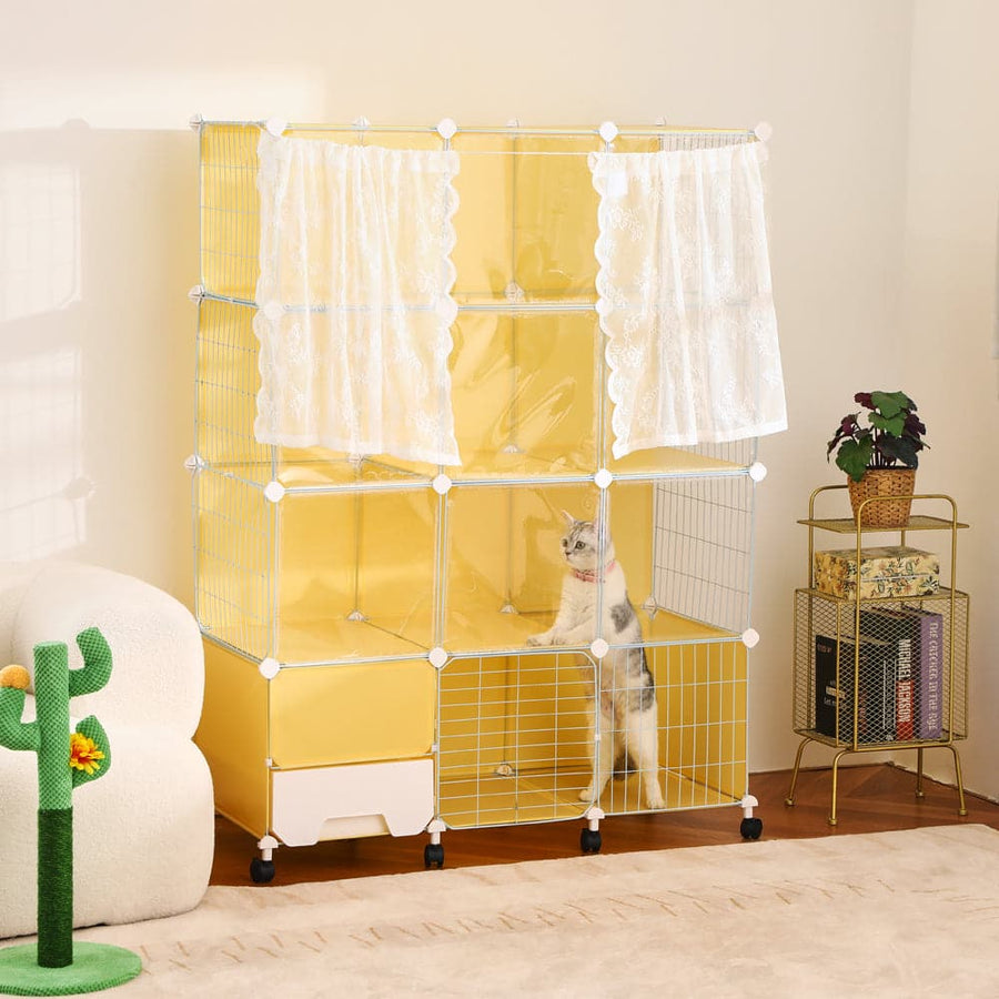 PetsLoveStory® Cat Villa Include Cat Litter Box - PP11 - PetsLoveStory®