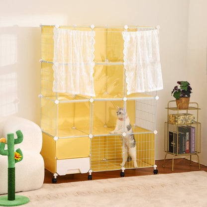 PetsLoveStory® Cat Villa Include Cat Litter Box - PP11 - PetsLoveStory®