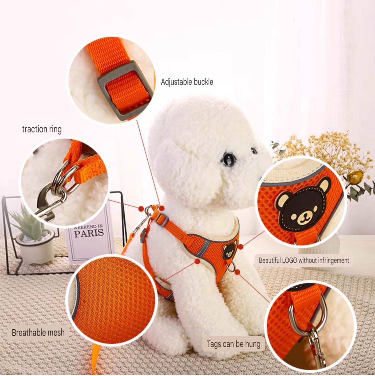 Vest style dog leash - PetsLoveStory®