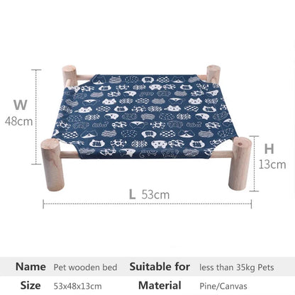 Wooden Cat Camp Bed for summer - PetsLoveStory®